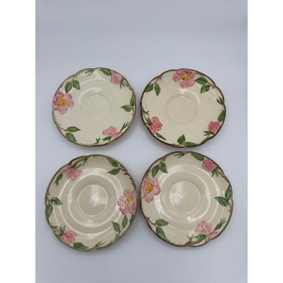 Vintage Franciscan "Desert Rose" China Saucer Set of 4 - Picture 1 of 5